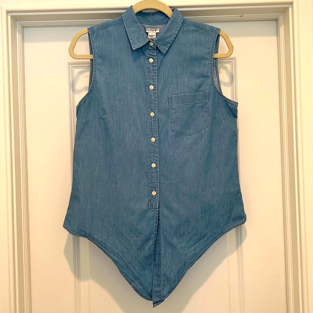J.Crew sleeveless jean shirt